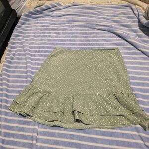 Shein Polka dot green skirt